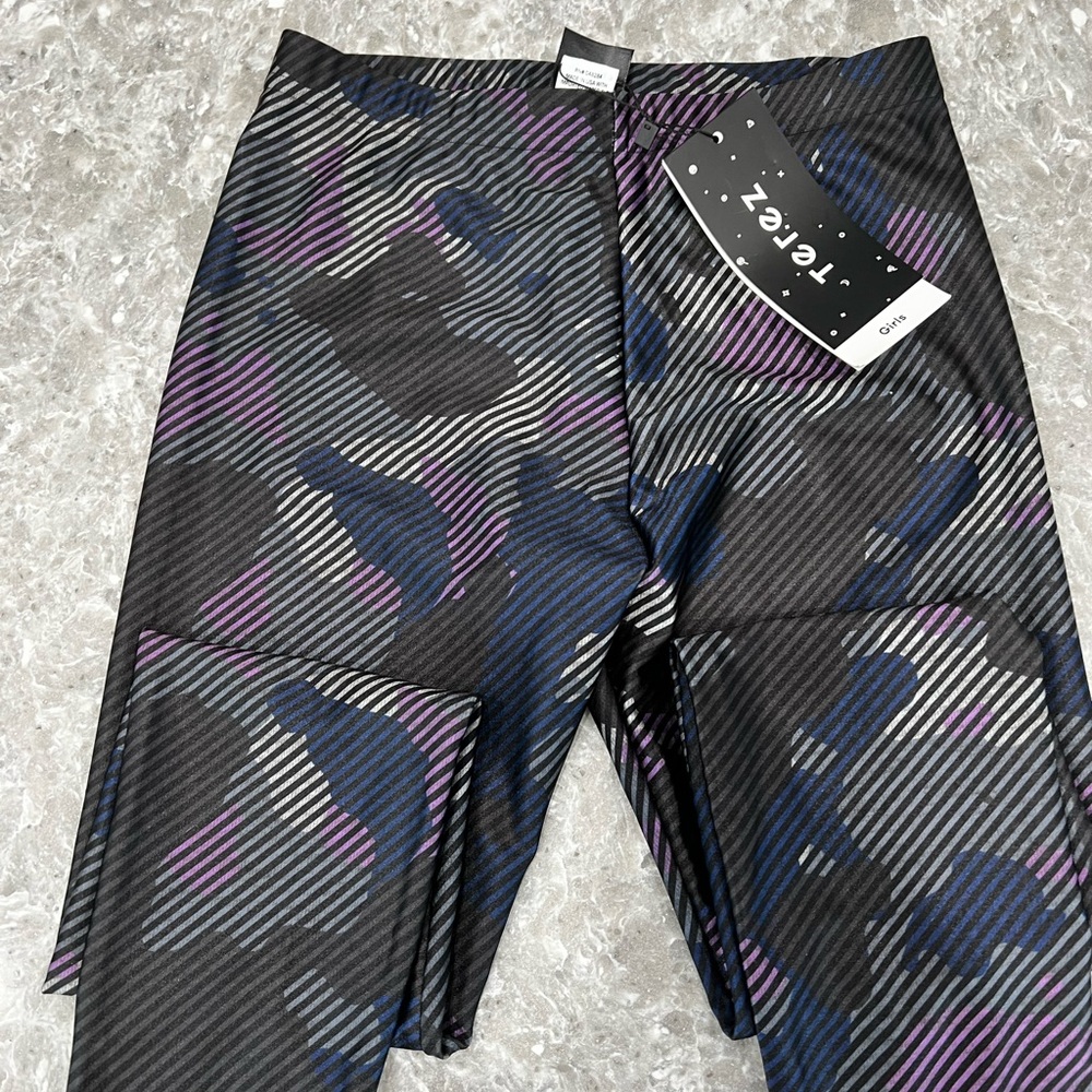 NWT kids multi colored camp terez leggings. Size 16